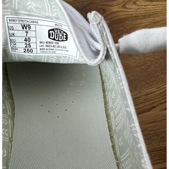 Hey Dude Wendy Stretch Canvas Women's Casual Shoes, White, Size 9 - Picture 5 of 7